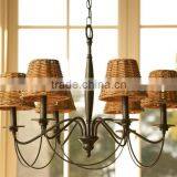 7.10-2 Wicker Chandelier Covers Iron Cover Glass Chandeliers