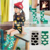 Children cute tube cotton socks New lovely dot cotton socks in wave candy green colors kids cotton tube socks