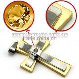 Lucky Cross Pendant Jewelry IPG Gold Plating 316L Stainless Steel Pendant With Quantum Energy Pendant for Ladies thumbnail-3