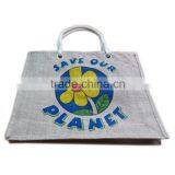 Grocery Tote Bag Eco Friendly Natural Jute Burlap Shopping Bag thumbnail-1