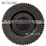 Wholesale Plates Wedding Event Decoration Gold Black Brown Stripe Glass Charge Plate thumbnail-4