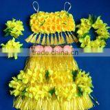 2014 New Fashion Hawaiian Hula Skirts With Flower Trim