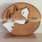 Wooden Fox Home Decoration on desk home decorative wooden sleeping fox gifts