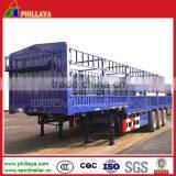 Tri Axle Frame Fence Suround Skete Semi Trailer Ethiopia Howo Cargo Trailer for Animals thumbnail-4