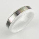 Customizable White Zirconia Ceramic Jewelry Couple Ring For Wedding thumbnail-1