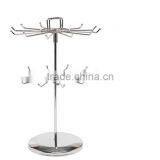 2-Tier Metal Rotating Jewelry Organizer Tower Necklace Tree Bracelet Display Stand thumbnail-4