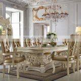 European Style Walnut Color Solid Wood Dining Room Table With Chairs And Display Cabinet, Royal Dining Room Furniture(MOQ=1 SET) thumbnail-3