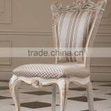 French New Classic Wooden Dining Room Furniture Flower Hand Carving Fabric Dining Chair thumbnail-1
