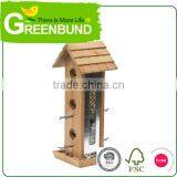 Bird House With Solar Light Small Wood Craft Wild Bird Care thumbnail-1