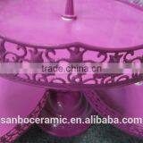 Factory Direct Price Two Tier Crystal Cake Stand Round Shape Metal Cake Stand thumbnail-5