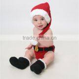 Crochet Christmas Costume Hat&Diaper/Pants Set Newborn Baby Photo Props Toddler Santa Photography Props thumbnail-3