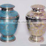 shiny coloure finished decorative unique metal urns