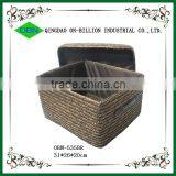 Straw Woven Decorative Box With Lid thumbnail-1