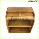 Bamboo Kitchen Double Bread Box With Lid Homex-BSCI thumbnail-1