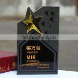 Customized New Design Top Quality Black Star Crystal Trophy