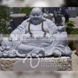 Outdoor Decoration Sculpture Stone Carving Laughing Buddha Garden Statues thumbnail-5