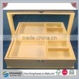 Plain Wooden Storage Jewelry Box With Glass Lid thumbnail-1