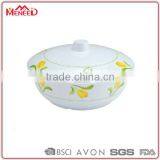 Miso Soup Personalized Round Plastic Bowl With Cover Lid, Swirl Restaurant Insulated Japanese Serving Bowl thumbnail-1