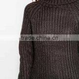 Factory Price High Neck Jumper Dress Women Sweater Knitwear With Long Sleeves thumbnail-4