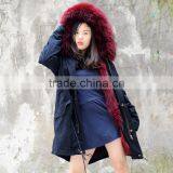 CX-G-P-12E 2017 Fashion Real Fox Fur Inside Women Clothes Coat Fur Parka thumbnail-1