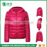 Morden Fashion Apparel Winter Red Hooded Puffer Jacket for Women thumbnail-1