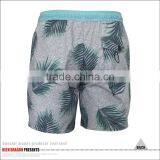 Leaf Print Swimming Wear Custom Logo Popular Mens Summer Shorts thumbnail-5