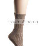Seamless Toe-Wave-In Mesh Diabetic Crew Socks (Tan) thumbnail-1