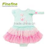 Newborn Baby Girl Clothes Tutu Romper With Headband Cotton Baby Tutu Romper thumbnail-1
