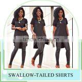 New Fashion Long Tail t Shirt Swallow-tailed Women Blouse Skirt Long Back Short Front Swallow Tailed Shirt for Women thumbnail-2