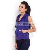 Newest Style Cotton Females Sleeveless Gym Hoodie Cheap thumbnail-2