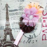 Baby Chiffon Twirl Pleated Ballerina Flower Headband Wholesale thumbnail-6
