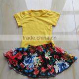 Kids Boutique Fall Clothes Wholesale Baby Girls Long Sleeve Blouse and Floral Skirt Kids QL-153 thumbnail-1
