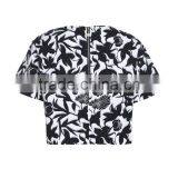 Womens Cotton Full Printing Loose Back Zipper-up Shirt/blouse thumbnail-2