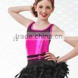 New Kids Modern Dancewear --black Sexy Cute Feather Tutu Tight Spandex Jazz and Tap Girl Wear thumbnail-1