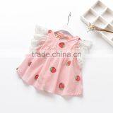 Wholesale Full Strawberry Printing t Shirt no Sleeve Children Tops Custom Pattern thumbnail-4