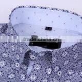 2017 Men's Long Sleeve Graphic Printed Slim Fit Shirt With Contrast Collar and Cuff thumbnail-4