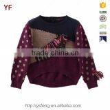 Polka Dot New Design Knitted Kids Pullover Sweater Front Short Back Long Girls Knitwear thumbnail-1
