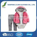OEM High Quality Baby Clothing Sets ,Baby Girls 3-Piece Cardigan Set Wholesaler Price thumbnail-1