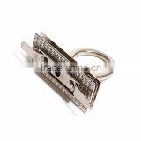 Zinc Based Alloy Purse Twist Turn Lock Silver Tone 46mm(1 6/8") x 33mm(1 2/8"), 1 Set thumbnail-3
