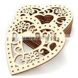 Factory Direct Sale Decoration Wood Heart Shape With Holes Crafts thumbnail-1