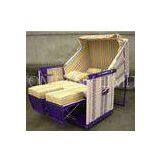 Fir Wood And PE Rattan Roofed Beach Chair With 260g Terylele Fabric