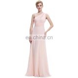 Starzz 2016 Ladies New One Shoulder Chiffon Long Pink Bridesmaid Dress ST000071-1