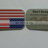 Printing With Epoxy Technique and Zinc Alloy,Metal Material Wholesale Custom Cheap Engraved Metal Military Dog Tag USA Flag Tag