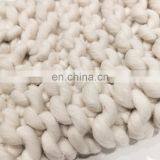 2020 Amazon Hot Sale Hand Made Holiday Gift Knitted Chunky Knit Blanket Bag,knit Blanket Cover With Tassel thumbnail-6