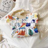 A0119# Summer Girls Dress 2020 Cotton Print Puff Sleeves Backless Kids Clothes Dress thumbnail-4