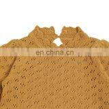 2020 Autumn and Winter the Same Baby Hollow Lace Cotton Knitted Jumpsuit Baby Bottoming Sweater Romper thumbnail-4