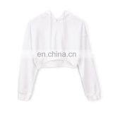 Hot Selling OEM Custom Logo 100 Cotton Terry Womens Blank Cropped Top Hoodie thumbnail-4