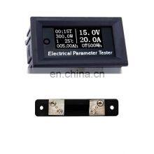 DC 100V 50A LED Digital Current Power Time Temperature Capacity Amp Volt Meter Voltmeter Ammeter 50A Shunt
