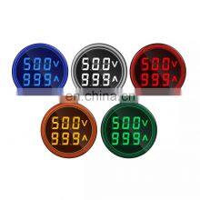 Mini Digital Voltmeter Ammeter 22mm Square AC 50-500V 0-100A Amp Volt Voltage Tester Meter Dual LED Indicator Pilot Lamp Light thumbnail-2