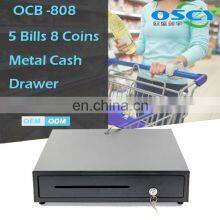Automatic Metal RJ11 Trigger Smart Electronic Flip Top Mini Pos Cash Drawer 5 Bill Holders+8 Coins Holders Cash Tray Till thumbnail-3